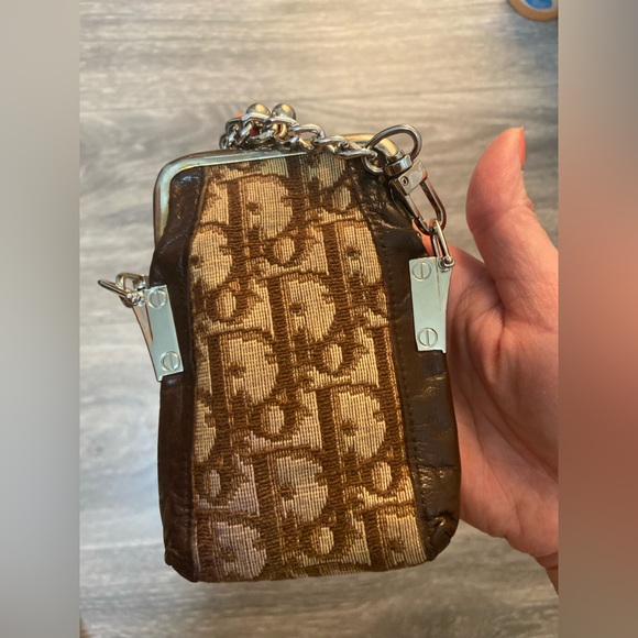 Authentic Christian Dior Vintage Coin Case/ Trotter Pen Case Rare Brown & Tan - Picture 5 of 14